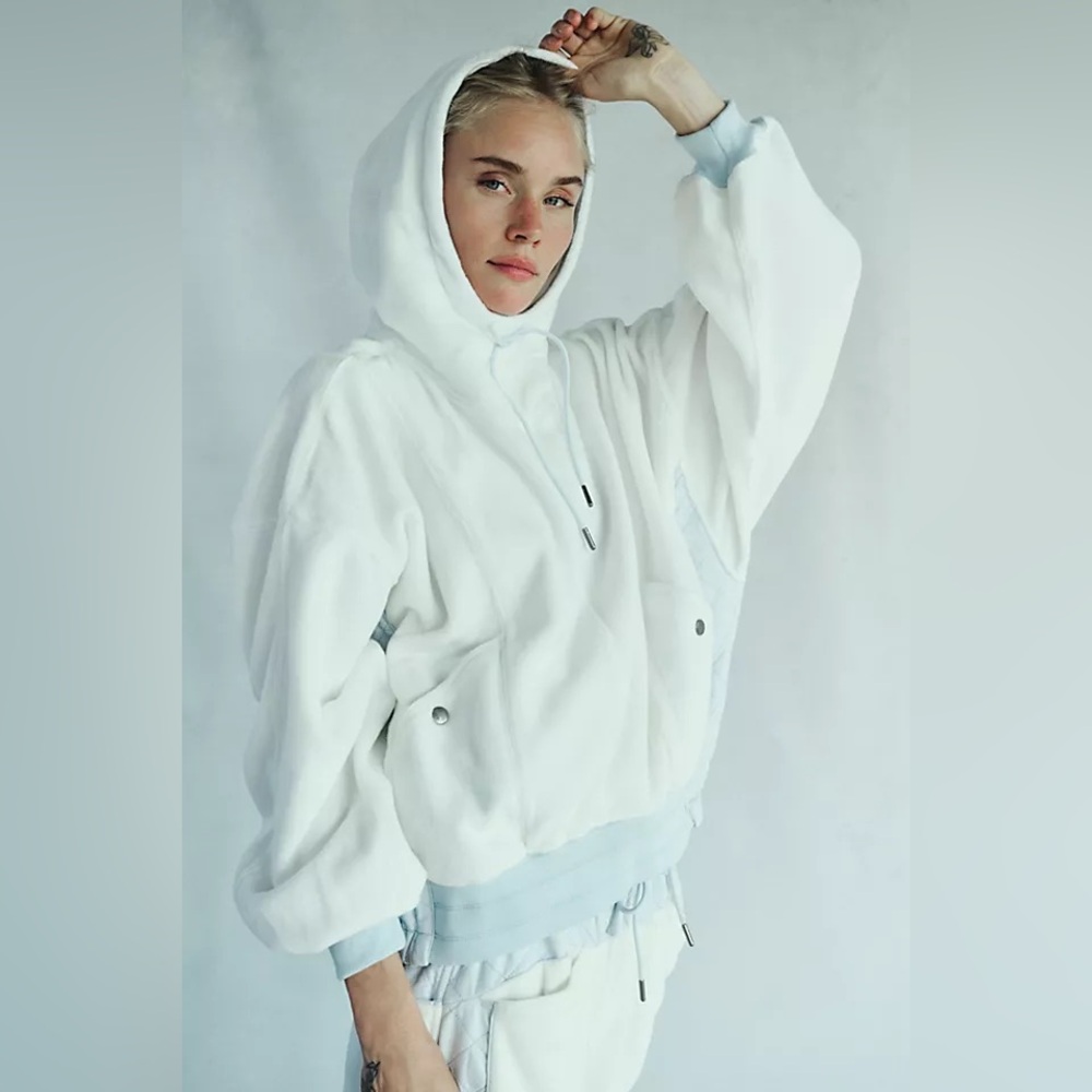 FREE PEOPLE FP Movement Snow Day Hoodie in White Size X-Small